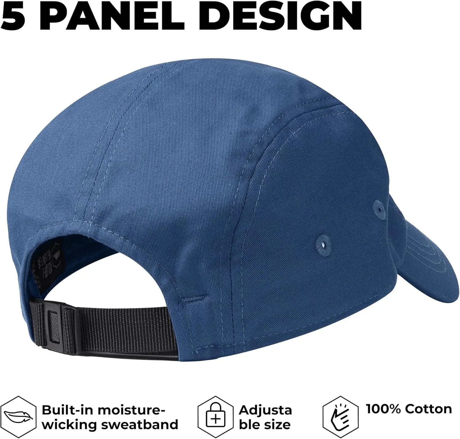 5 Panel Hat for Men - Stylish Baseball Cap, Camp Hat for Women, Casual Trucker Hat & Stylish Running Hat for Sun Protection
