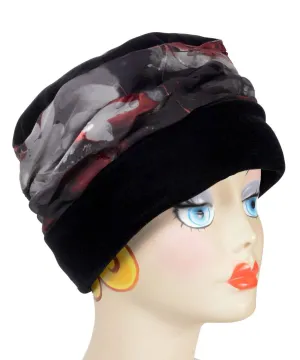 Ana Cloche Hat Style - Velvet in Black with Silk Ruching (Limited Availability)