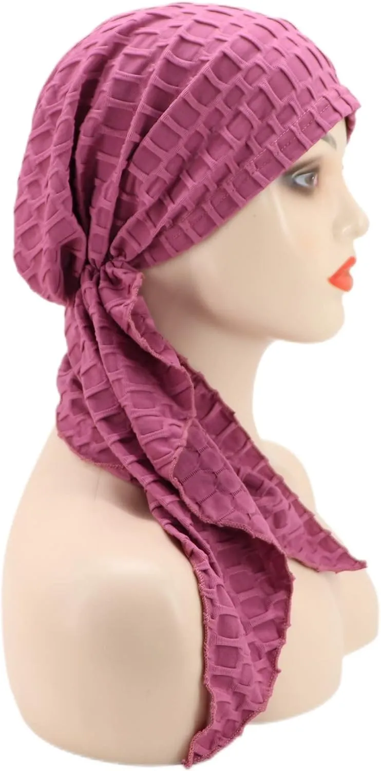 Coolwife Womens Chemo Cancer Turbans Cap Pre-Tied Hair Cover Wrap Hats Sleep Scarf Headwrap