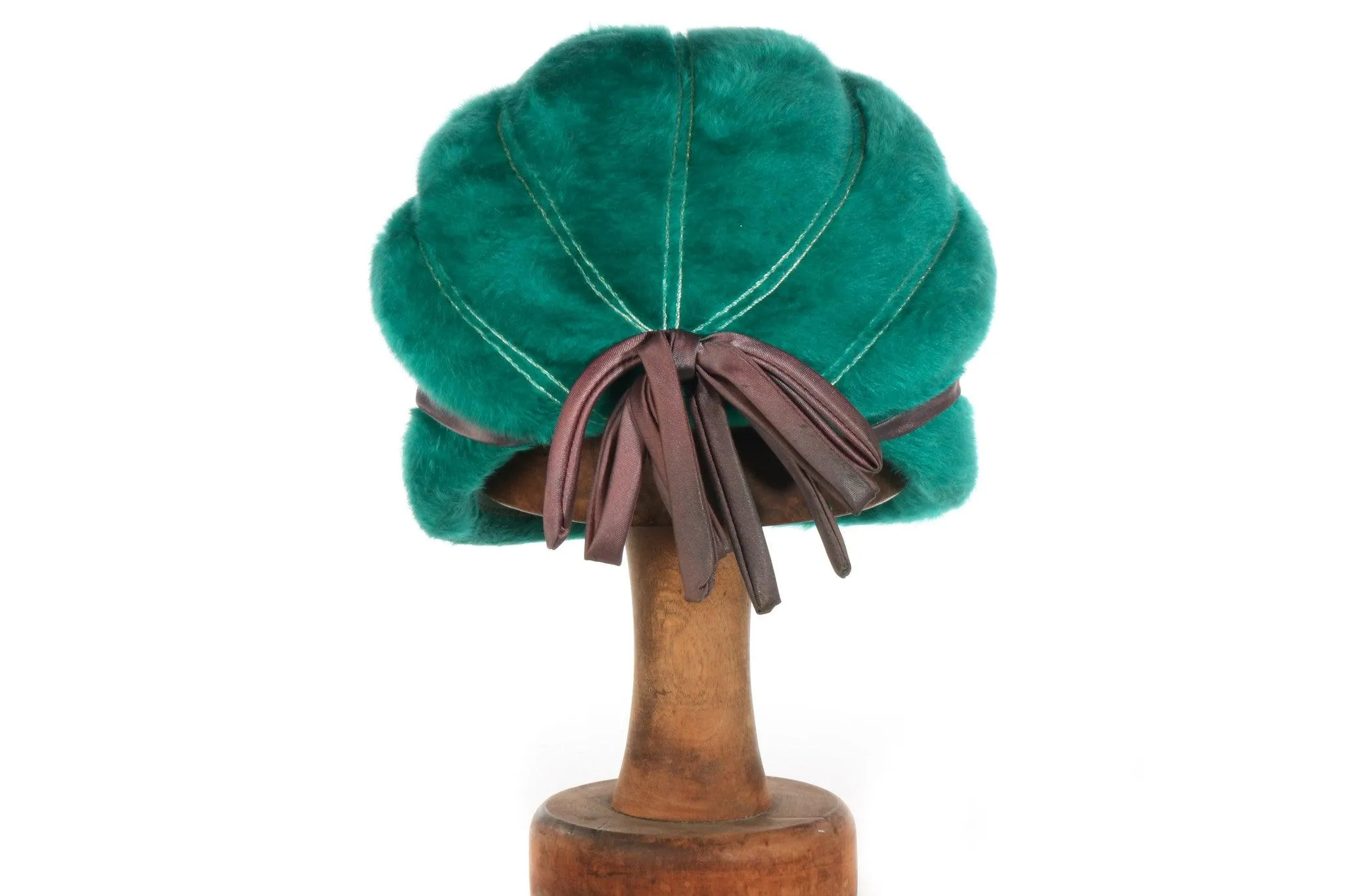 Escott Vintage Green Hat with Bow