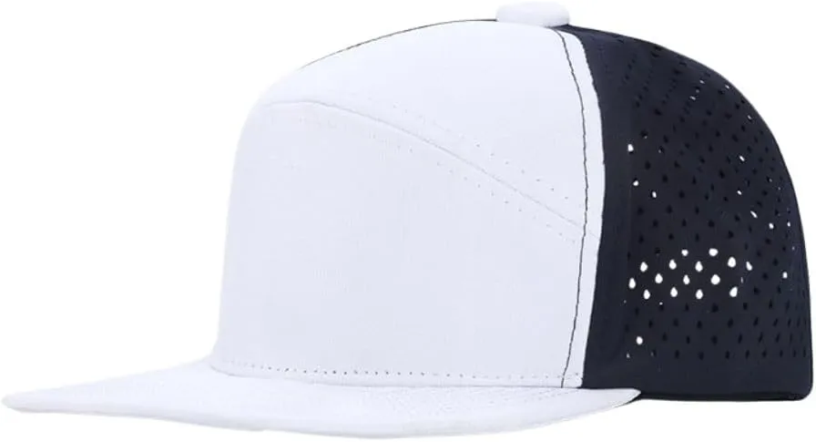 FASHIXD Mesh Snapback Cap for Men Flat Brim Baseball Cap Breathable Golf Hat Adujustable