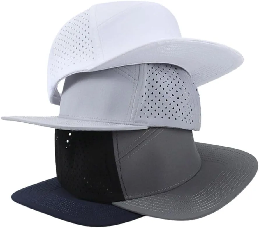 FASHIXD Mesh Snapback Cap for Men Flat Brim Baseball Cap Breathable Golf Hat Adujustable