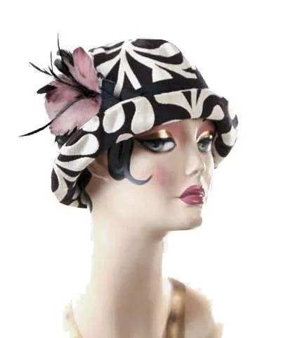 Grace Cloche Style Hat - Black Pepper Paisley