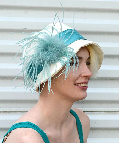 Grace Cloche Style Hat - Linen in Seashell