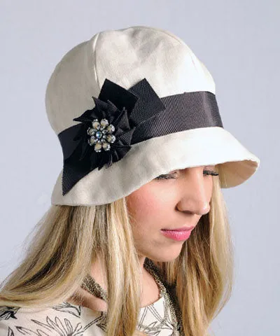 Grace Cloche Style Hat - Linen in Seashell