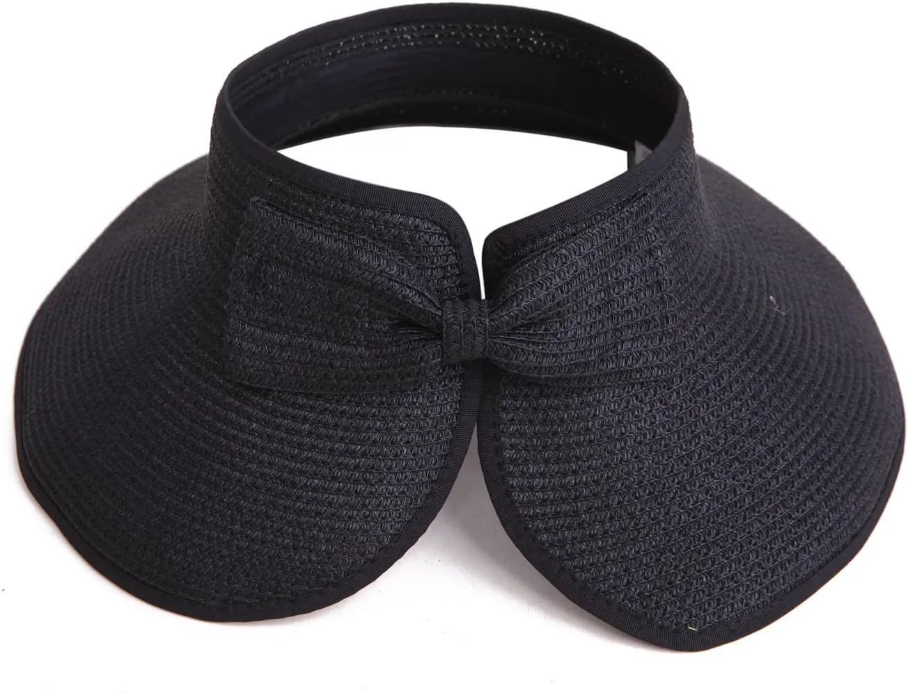 HDE Sun Visor for Women Roll Up Ponytail Hat Packable Beach Straw Visor Sun Hats