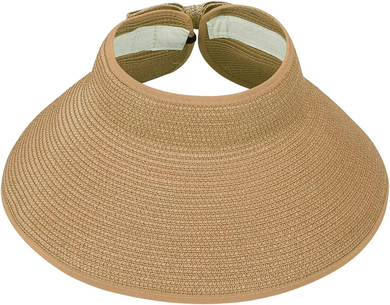 HDE Sun Visor for Women Roll Up Ponytail Hat Packable Beach Straw Visor Sun Hats
