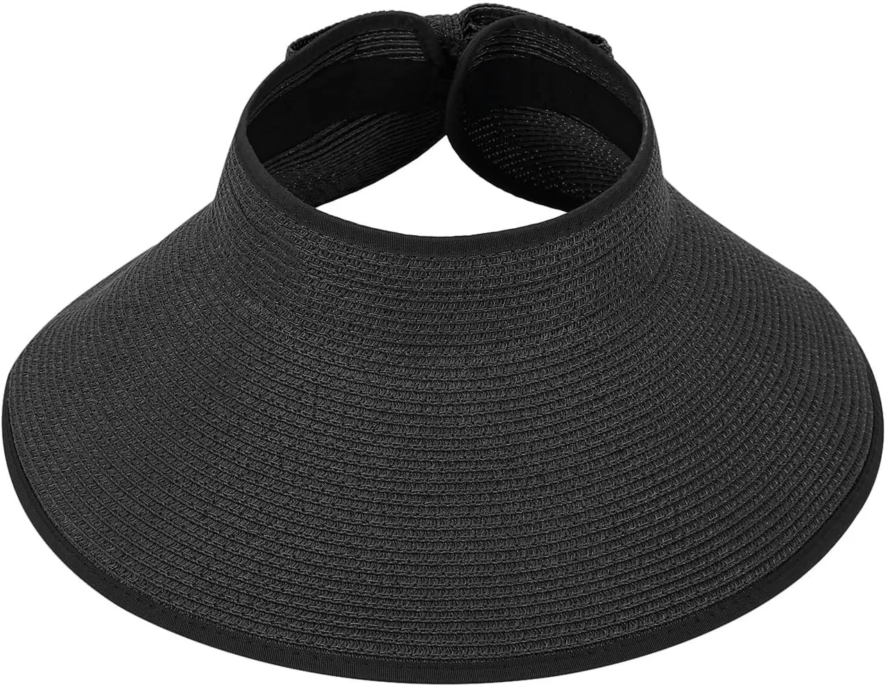 HDE Sun Visor for Women Roll Up Ponytail Hat Packable Beach Straw Visor Sun Hats