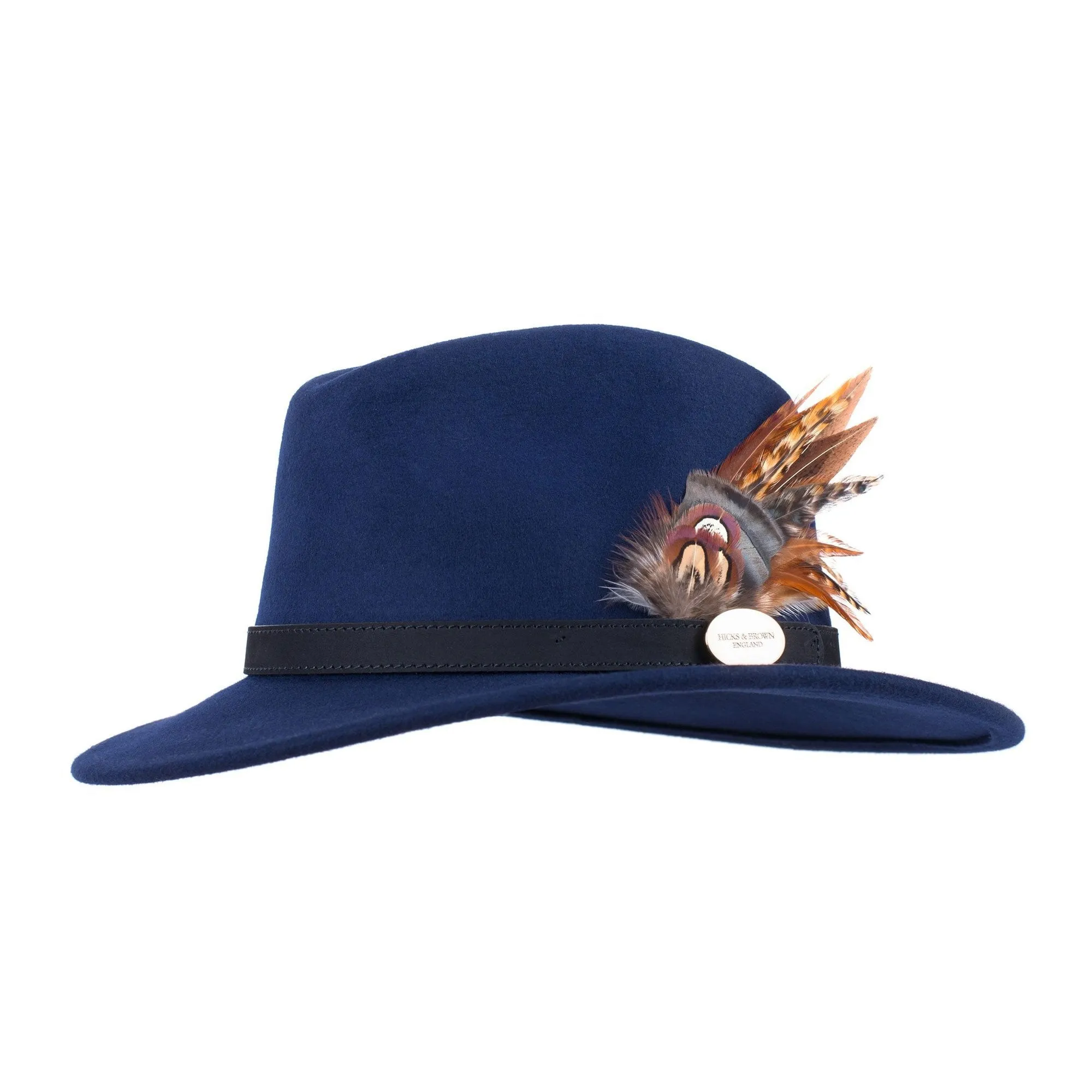 Hicks & Brown Suffolk Fedora Bronze Side Feather