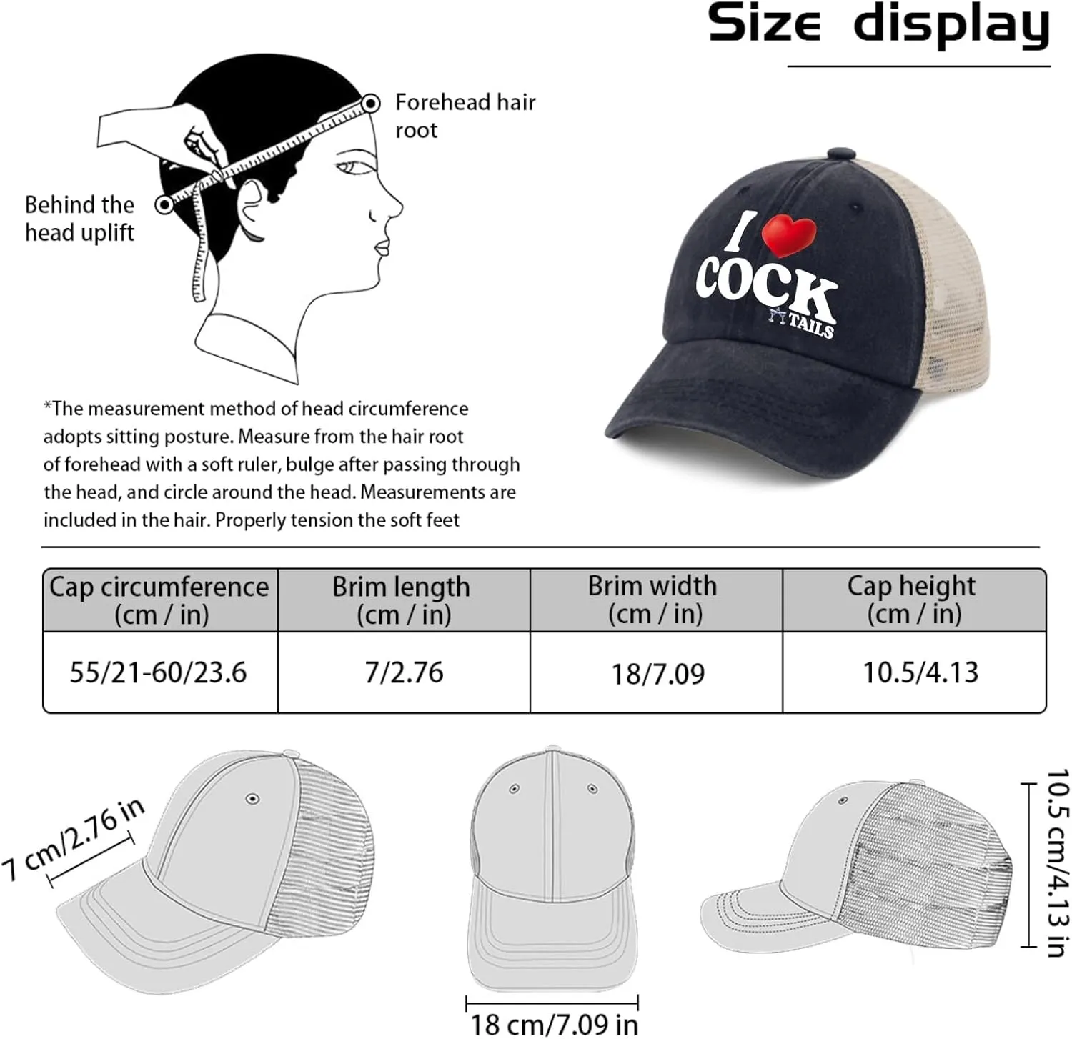 I Love Cocktails Hat Trucker Hat Men Funny Mesh Hats for Summer