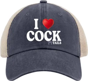 I Love Cocktails Hat Trucker Hat Men Funny Mesh Hats for Summer