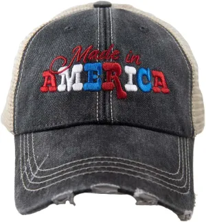 KATYDID Made in America Hat - Patriotic Hat for Women - Fully Embroidered America Hat - Women's Baseball Hat