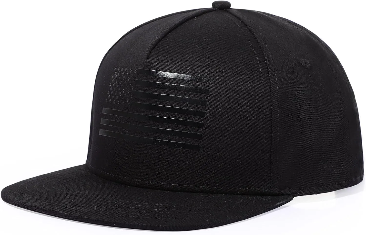 Men's Oversize XXL American Flag Flat Brim Cap - 3D Embossed Logo Mesh Snapback Hat - Adjustable Flat Bill Hats