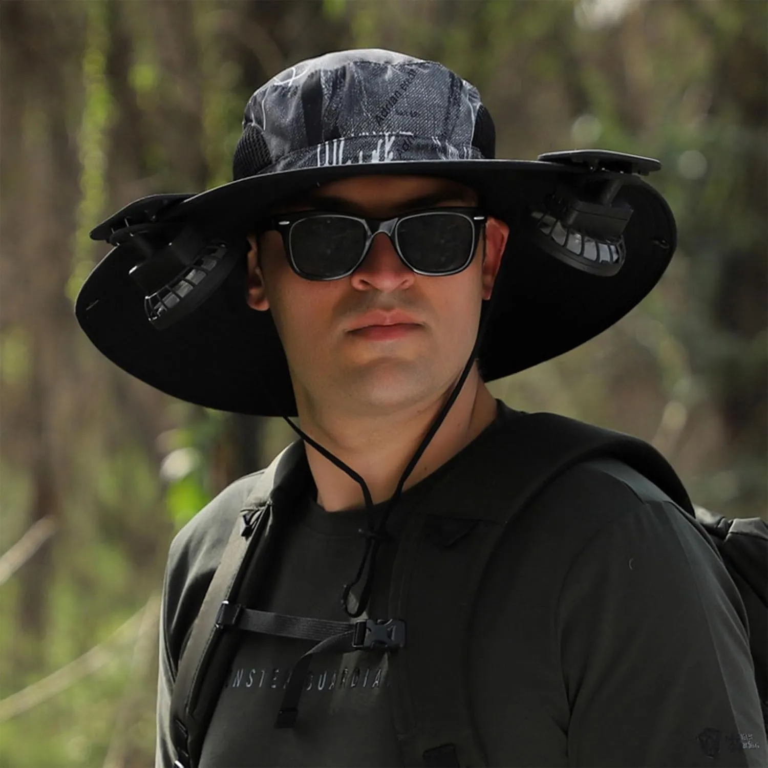 Outdoor Wide Brim Sun Hat with 2 Solar Fan - 2025 Sun Bucket Hat for Men&Women, UPF 50  Bucket Fishing Beach Hat Fan Built in