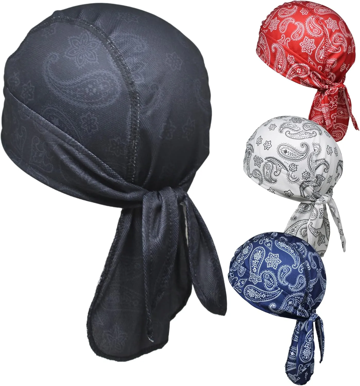 OutdoorEssentials Cooling Helmet Liner - Motorcycle Headwraps for Men - Do Rag Bandanas for Men - Bandana Skull Cap Biker Cap