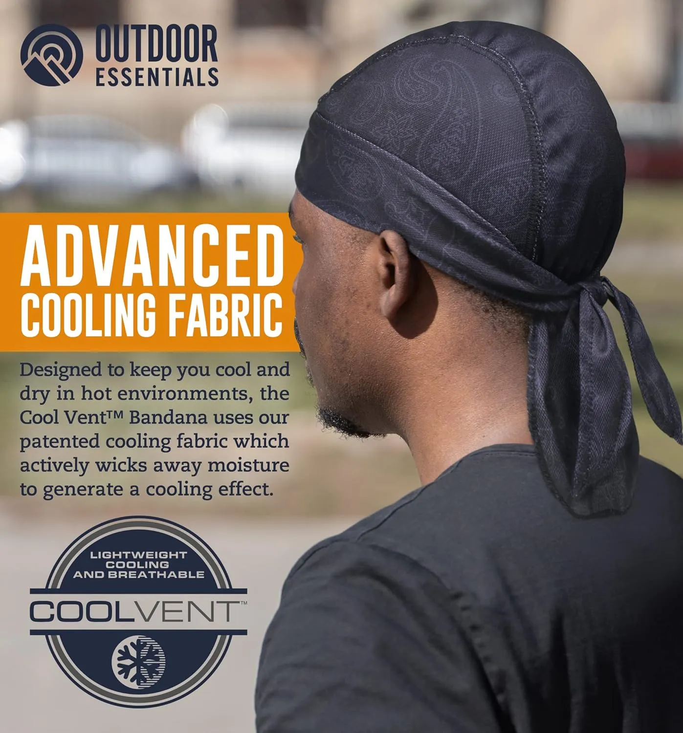 OutdoorEssentials Cooling Helmet Liner - Motorcycle Headwraps for Men - Do Rag Bandanas for Men - Bandana Skull Cap Biker Cap