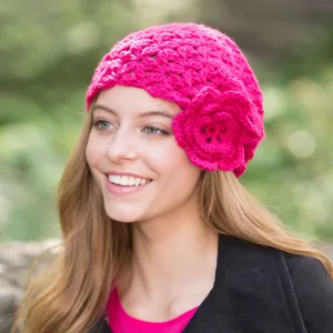 Red Heart Crochet Flower Cloche