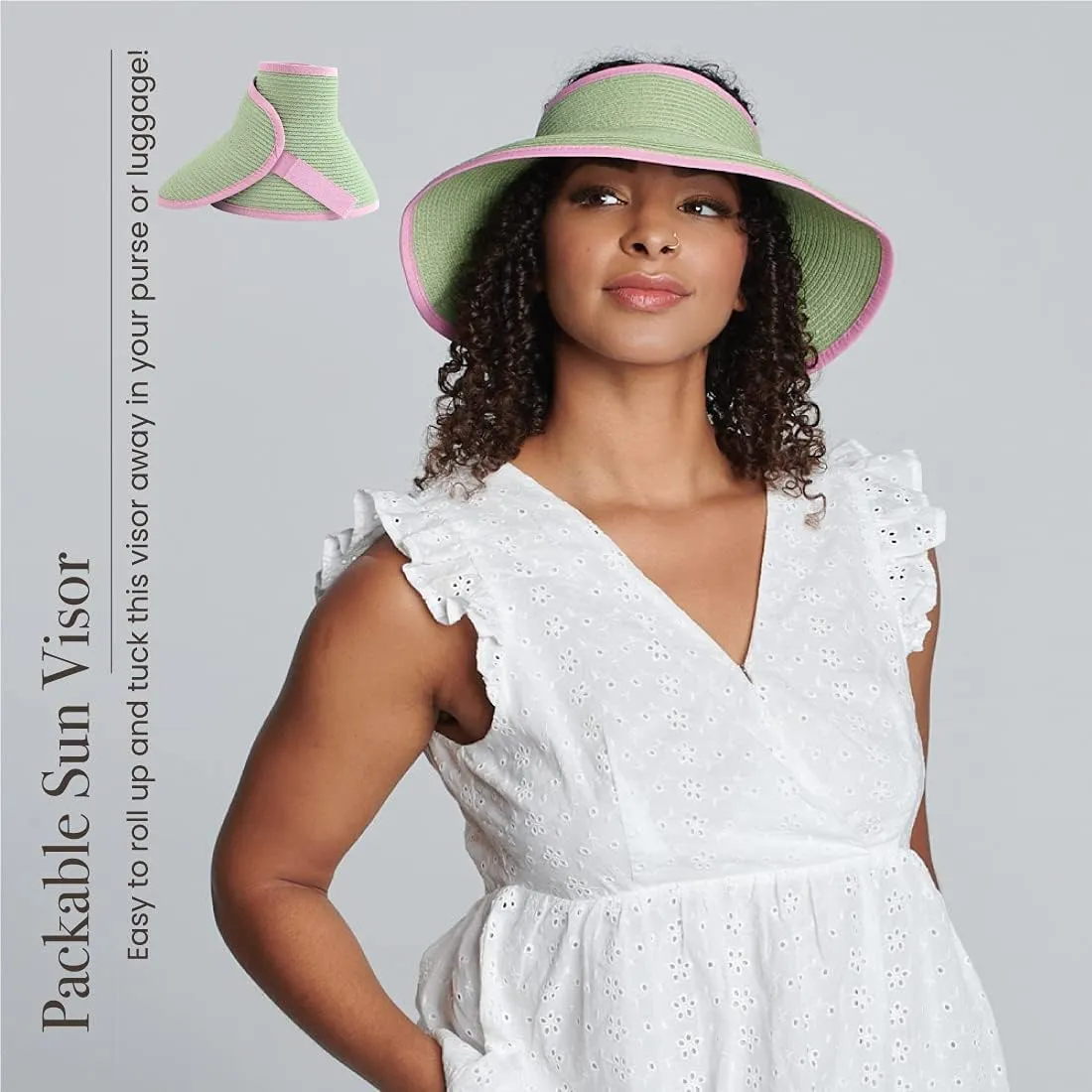 San Diego Hat Co. Women's One Size Ultrabraid Visor with Ribbon Binding, and Sweatband