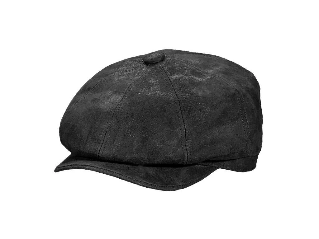 Stetson Edison Weathered Leather Newsboy Cap