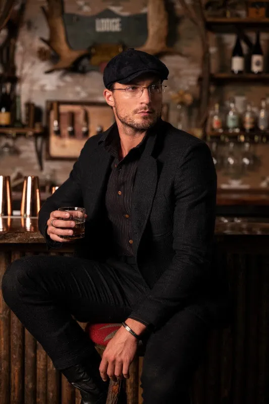 Stetson Edison Weathered Leather Newsboy Cap