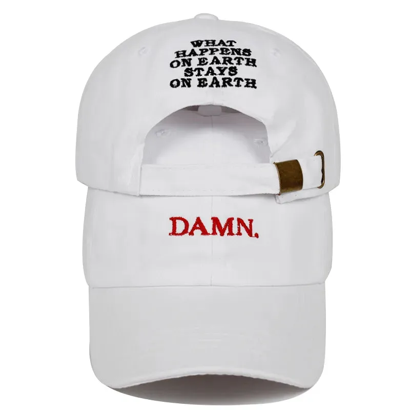 Summer DAMN Hats Embroidered Earth Dad Hat Hip Hop Cap