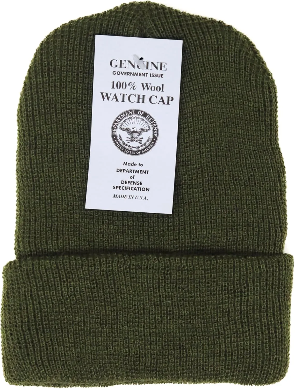 Warm Winter Watch Cap 100% Wool Beanie Made in USA to Military Specifications