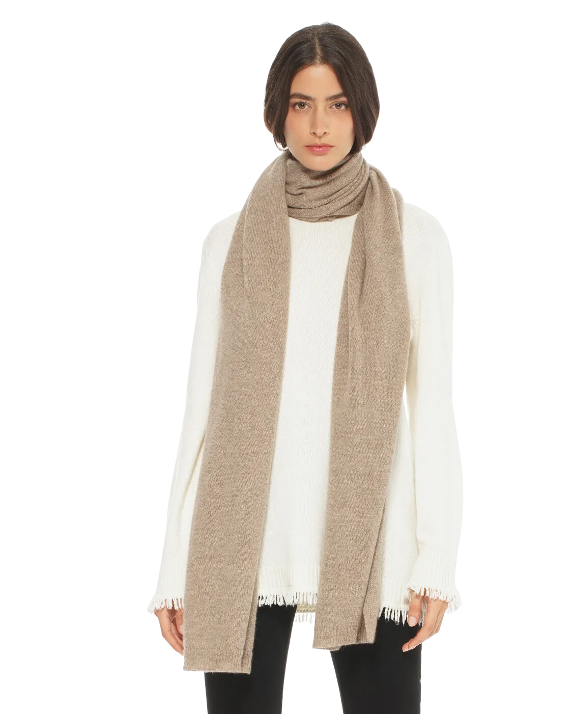 Women's Cashmere Wrap Scarf Taupe