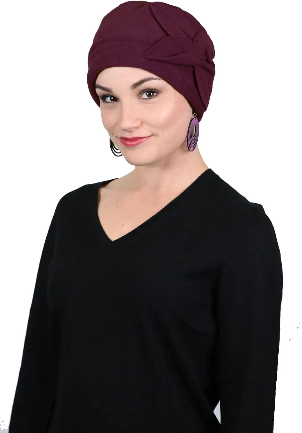 Womens Hat Fleece Beanie Cloche Cancer Headwear Chemo Ladies Winter Head Coverings Butterfly